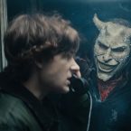 Finn (Mason Thames) and The Grabber (Ethan Hawke) in “Black Phone 2,” written and directed by Scott Derrickson.