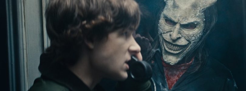 Finn (Mason Thames) and The Grabber (Ethan Hawke) in “Black Phone 2,” written and directed by Scott Derrickson.