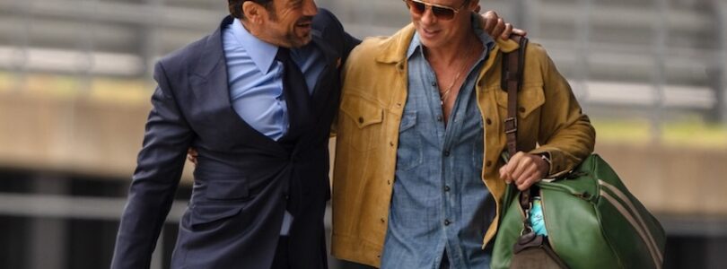 Brad Pitt and Javier Bardem in “F1: The Movie.”