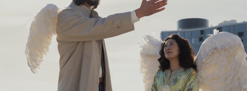 Keanu Reeves as Gabriel and Sandra Oh as Martha in “Good Fortune.”