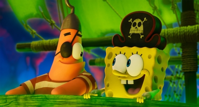 Patrick Star (Bill Fagerbakke) and SpongeBob SquarePants (Tom Kenny) in “The SpongeBob Movie: Search For SquarePants” from Paramount Animation and Nickelodeon.