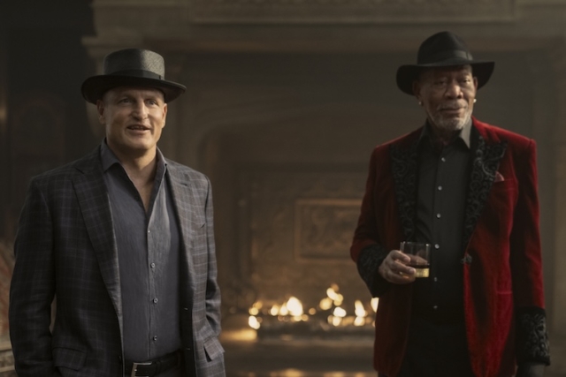 Woody Harrelson as Merrit McKinney and Morgan Freeman as Thaddeus Bradley in “Now You See Me: Now You Don’t.” Woody Harrelson as Merrit McKinney and Morgan Freeman as Thaddeus Bradley in “Now You See Me: Now You Don’t.”