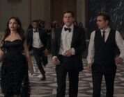 Ariana Greenblatt as June, Jesse Eisenberg as Daniel Atlas, and Dave Franco as Jack Wilder in “Now You See Me: Now You Don’t.”